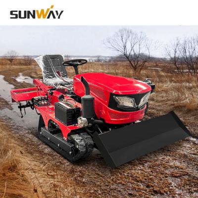 China Farm Work Machinery Made In China Agriculture Equipment Small Caterpillar Tractors Garden Tiller Cultivator With Track for sale