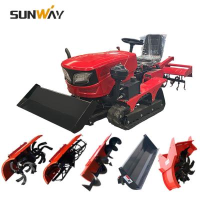 China Farm Work Machinery 25hp 35hp 50hp 60hp 80hp 100hp 120hp 130hp Micro Crawler Cultivator Field Tractor for sale