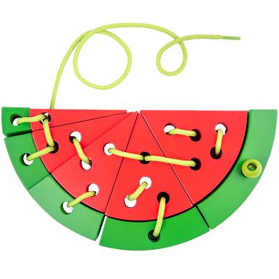 China Low Price Brand New Handmade Watermelon Walking Wooden Educational Toy For Children XHN00338 for sale