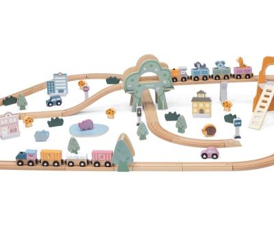 China Tracks & Accessories Play Wooden Educational Toys Railway & Train Set For Children 44067 for sale