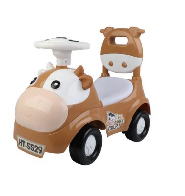 China Hot Sale New Model Cartoon Baby Swing Car With Bb Steering Wheel 3 Colors Mix HT-5529 for sale