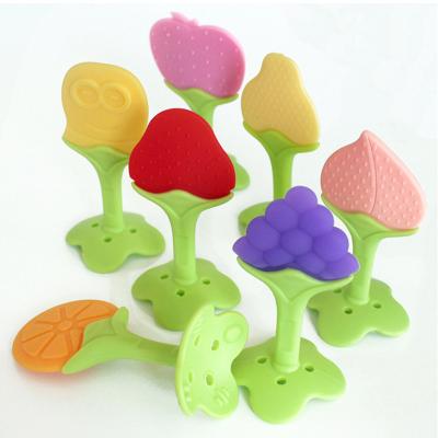 China Soft Toy Bpa Free Soft Baby Silicone Fruit Teether Baby Teething Toys for sale