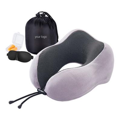 China Anti-Static Factory Price Set Eye Mask 3 In 1 U Shape Travel Neck Pillow Neck Traction Pillow for sale