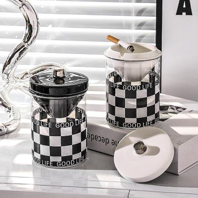 China New Modern Personality Easy-clean Design Easy-clean Design Light Luxury Ashtray Desktop Household Ashtray Cigarette Cigar Windproof Ashtray for sale