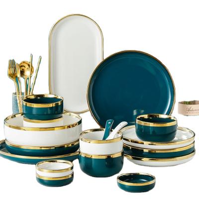 China New Sustainable Single Household Modern High End Combination Dinnerware Set for sale