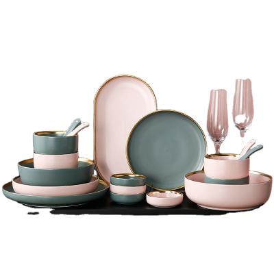 China Nordic High Quality Western Style Porcelain Luxury Minimalist Modern Tableware for sale