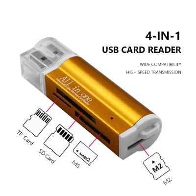 China IUSB Pro 4 in 1 Multi Card Reader USB 2.0 Memory Card Adapter for MS M2 SD SDXC TF Pro Duo Card for sale