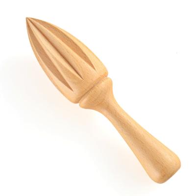 China Unpainted Beech Lemon Cone Kitchen Viable Manual Lemon Squeezer Solid Wood Log Squeezing Wooden Juice Tool Juicing Tool for sale