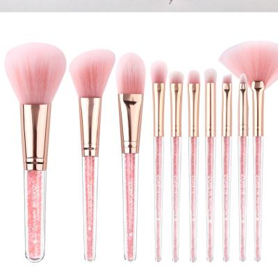 China Cosmetic Smudge Brush Makeup Set Brush Handle Crystal Diamond Girl Instant Pink Wrapping Soft Dense Wholesale OEM for sale