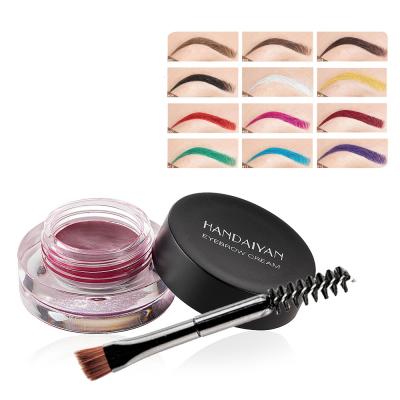 China Waterproof Best Selling Waterproof Eyebrow Cream in 12 Colors, Own Brand Eyebrow Cream with Brush for sale