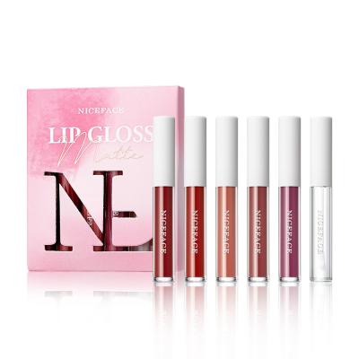 China 2021 New lip gloss liquid lipstick mist waterproof lip cup set 6pcs non-stick lip gloss plumper sellers for sale