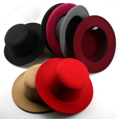 China Fashion Winter Plain Cheaper Wholesale Wool Felt Fedora Top Jazz Hat For Kids And Adult for sale