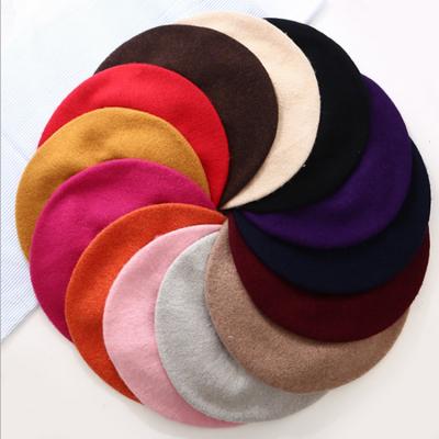 China French Stylish Picture Fashion Winter Knit Wool Cashmere Poet Beret Hat For Women for sale