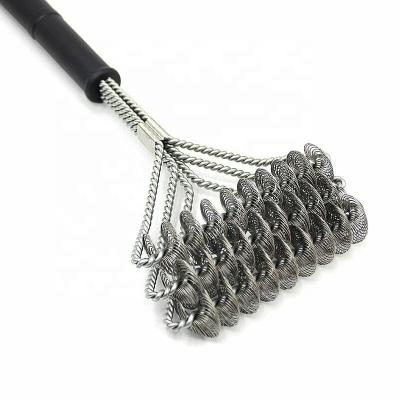 China Amazoning New Easily Cleaned Double Helix Stiffens Spring BBQ Grill BBQ Sweep Tool Stainless Steel Non-Stick Clean Wire for sale