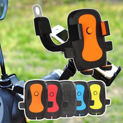 China Plastic+Metal Adjustable Motorcycle Scooter Mobile Phone Holder Rear View Mirror Bracket Fit For Moped Bike for sale