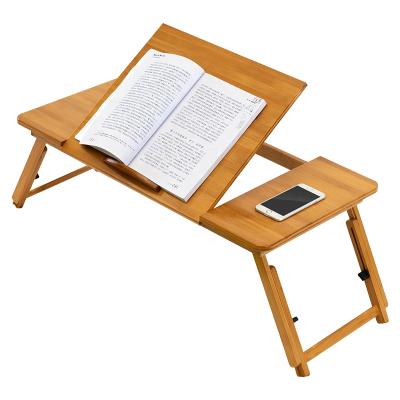 China Modern Adjustable Folding Laptop Bed Bathroom Dorm Artifact Bamboo Wooden Study Table for sale