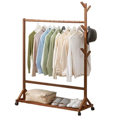 China Bedroom Adjustable Movable Single Floor Hanger (Others) Clothes Rack Single Pole Coat Rack With Wheels for sale