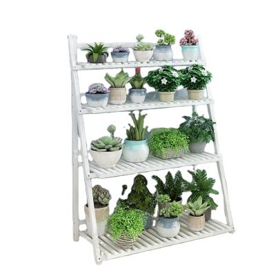 China Balcony Decoration Sustainable Indoor Living Room Floor-standing Multi-Layer Plant Flower Rack Green Succulent Bamboo And Wood Radish Shelf for sale