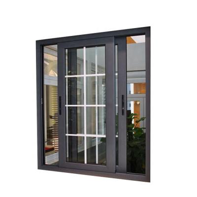 China Hot Sale Magnetic Single Horizontal Storm Pane Custom Color Sliding Glass Profile Aluminum Window/Small Aluminum Sliding Windows for sale