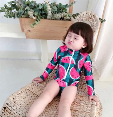 China Custom Rash Guard Swimsuit Kids Toddler Size One Piece Zipper Sleeve Plus Zipper Long Kids Girls Beach Wear Swimwear for sale