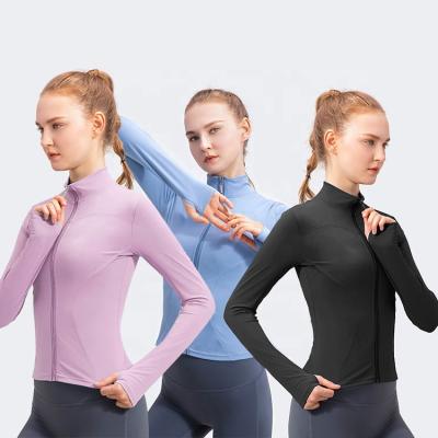 China Women's Breathable Yoga Wear Jacket Sports Workout Zipper Long Sleeve Yoga Designer Jacket Private Label Hoodie for sale