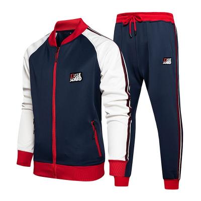 China Sale Contrast Color Sport Wear Jacket Breathable Whole Winter Training And Jogging Sweatsuit Sets With Zipper Mens Sets for sale