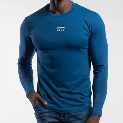 China Wholesale Lightweight Anti-Wrinkle Long Sleeve Fitness Gym T-Shirt For Men's Workout Apparel OEM Logo for sale