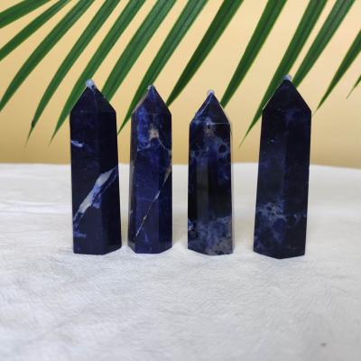 China Wholesale Natural Healing Sodalite Crystal Points Crystal Tower High Quality Crystal Wand from Europe 2022 for sale