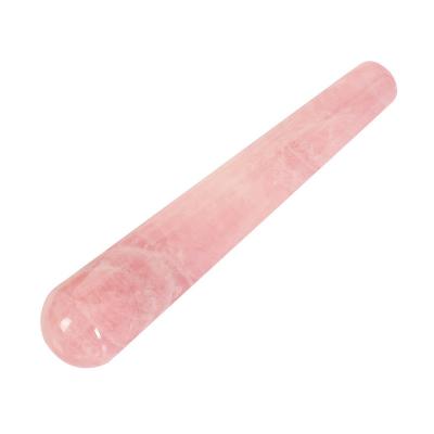 China Wholesale Natural Europe Quartz Gusha Wand Rose Crystal 11cm Massage Stick Crystal Gemstone Massage Wand Rose for sale