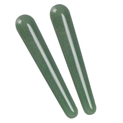 China Wholesale Natural Green Magic Wand 11cm Crystal Massage Stick Wand from Europe Aventurine Crystal Gemstone Massage Wand Guasha for sale