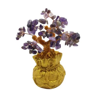 China Good China Crystal Life Trees 18cm Natural Tree Quartz Stone Luck Crystal Amethyst Money Fortune Tree Gemstone Wholesale for sale