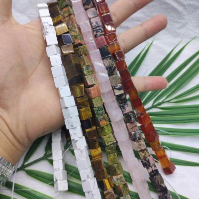 China 2022 China Wholesale Natural Healing Crystal Beads 8mm Gemstone Quartz Bead Cube Shape Drilled For DIY Crystal Bracelets for sale