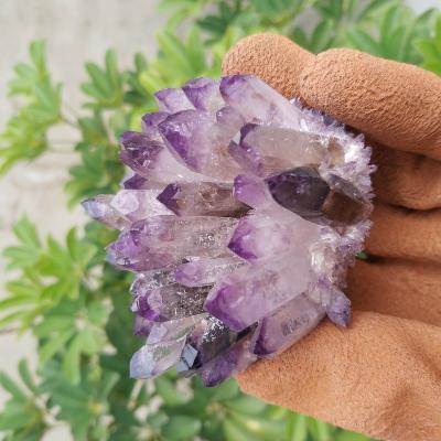 China 2022 Wholesale China Amethyst Crystal Cluster 8-10cm Healing High Quality Light Purple Amethyst Quartz Cluster For Statement for sale