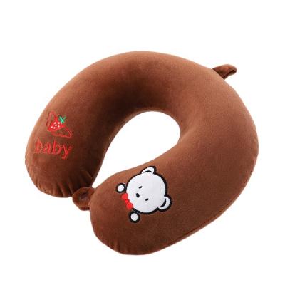 China PORTABLE Soft Cute Animal Pattern U Shape Travel Pillow Memory Foam Neck Massage Pillow For Rest for sale