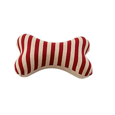 China PORTABLE China Manufacture Professional Cotton Stripe Small Cute Dog Bone Car Headrest Pillow for sale