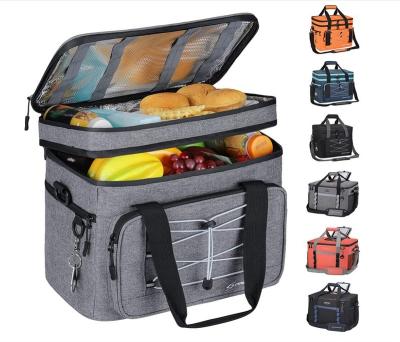 China Fashion 15L 25L 75L Custom Outdoor Camping Insulated Oxford Thermal Foldable Cloth Cooler Box Waterproof Prep Meal Bag for sale