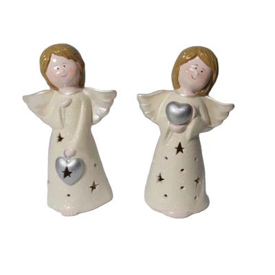 China Ceranic 2022 Cute Christmas Decor Ornaments Christmas Decor Ornaments Ceramic Home Decor Seasonal Items Ceramic Angel Figures for sale