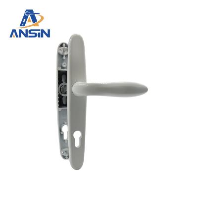 China Modern Door Handles With Window Weather Surface Glass Black White Color OEM Customized Sliding Lock Powder Zinc Material Size 35*85 for sale