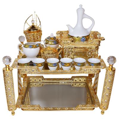 China Customized viable hot selling ethiopian habesha metal rekebot tea table coffee set for sale