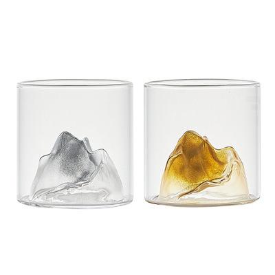 China With Handle High Mountain Mug Gift Borosilicate Whiskey Glass Water Colored Glass Cocktail Glasses for sale