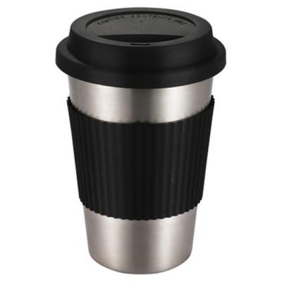 China Durable Stainless Steel Non-Slip Anti-scalding Mug Sleeves Tumblers Coffee Mugs With Silicone Lids for sale