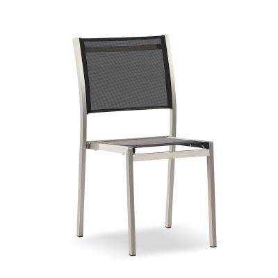 China Textileen High End Aluminum Brushed Fabric Chair Sling Fabric Armless Garden Chair for sale