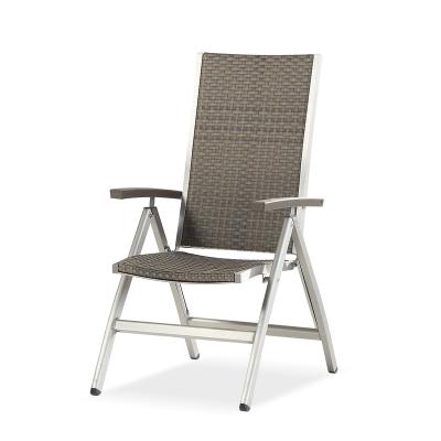 China PE Plastic Rattan Synthetic Rattan Weaving Recliner Leisure Chair Aluminum Brushed Chair for sale