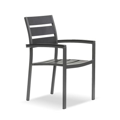 China Plastic Charcoal Color Plastic Wood Dining Chair Stacking Heavy Duty Promotion Chair for sale