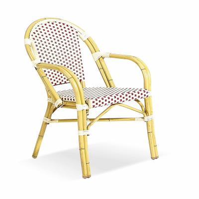 China Rattan Bamboo Like French Weaving Rattan Chair Bistro Chair In Vintage Color Chair For Event for sale