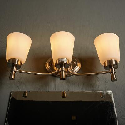 China Glass Bathroom Vanity Light 3 Modern Industrial Indoor Cone Wall Light US Warehouse In Stock for sale