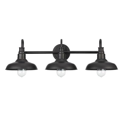 China Retro Vintage LED 3-Light Black Vanity Light Wall Sconces Vintage Wall Mount Lights For Bathroom for sale