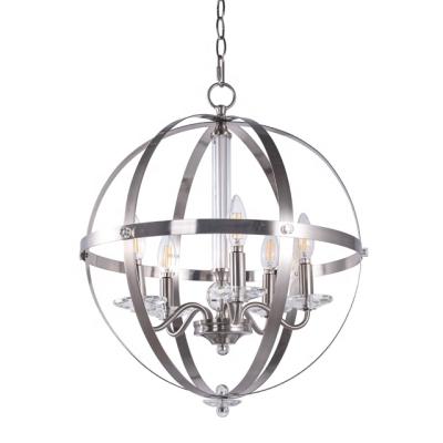 China Farmhouse Pendant Lights Simple Circular Farmhouse Style Hanging Modern Chandelier Crystal Ceiling Lamp for sale