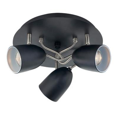 China Modern Canopy 3 Track Light Steel Black Shade And Brushed Nickel Gooseneck Decorative Ceiling Lights for sale