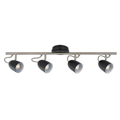 China Modern 4 Track Light Track Bar Light Black Finish And Brushed Nickel Flush Ceiling Lights for sale